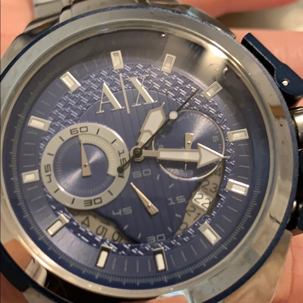 Armani Exchange Silver with Blue Dial Watch